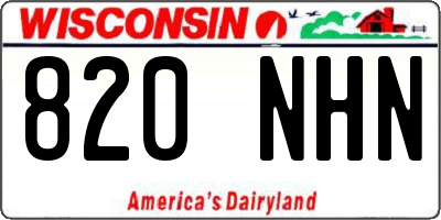 WI license plate 820NHN