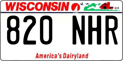 WI license plate 820NHR