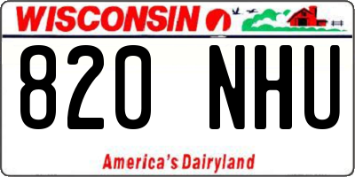 WI license plate 820NHU