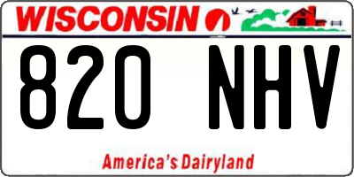 WI license plate 820NHV
