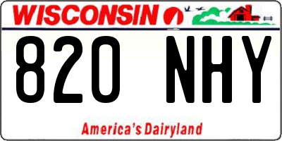 WI license plate 820NHY