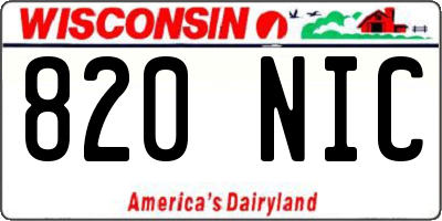 WI license plate 820NIC