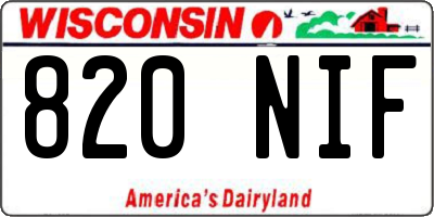 WI license plate 820NIF