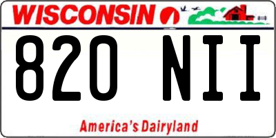 WI license plate 820NII