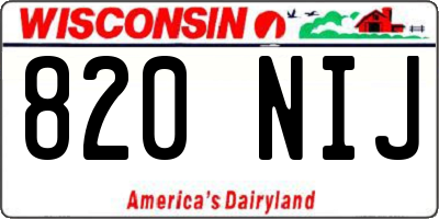 WI license plate 820NIJ