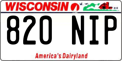WI license plate 820NIP