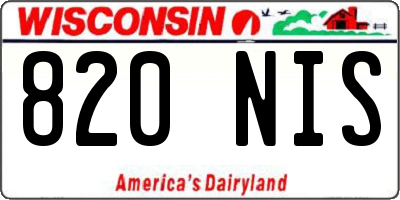 WI license plate 820NIS