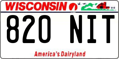 WI license plate 820NIT