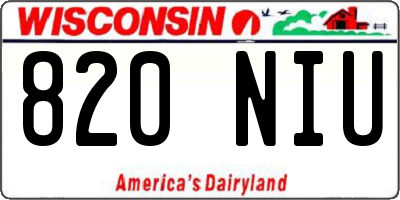 WI license plate 820NIU