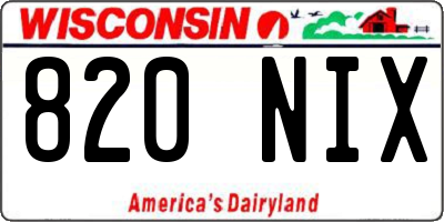 WI license plate 820NIX