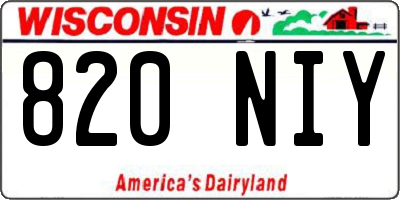 WI license plate 820NIY