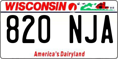 WI license plate 820NJA
