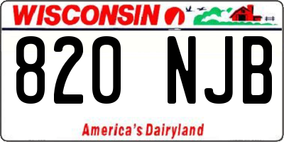 WI license plate 820NJB