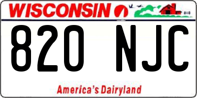 WI license plate 820NJC
