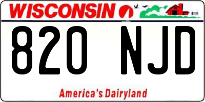 WI license plate 820NJD