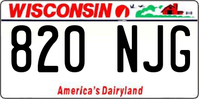 WI license plate 820NJG