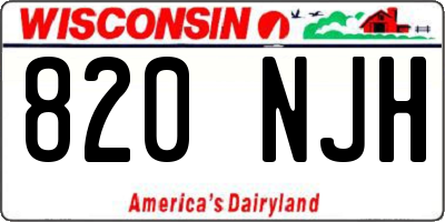 WI license plate 820NJH