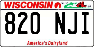 WI license plate 820NJI