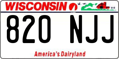 WI license plate 820NJJ
