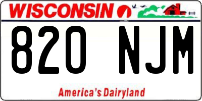 WI license plate 820NJM