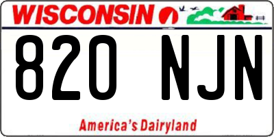WI license plate 820NJN