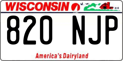 WI license plate 820NJP