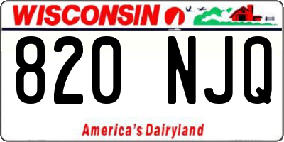 WI license plate 820NJQ