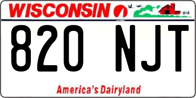WI license plate 820NJT