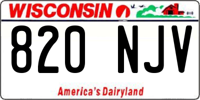 WI license plate 820NJV
