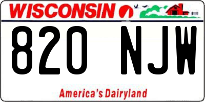 WI license plate 820NJW
