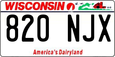WI license plate 820NJX