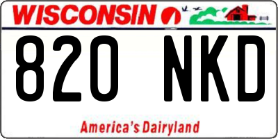 WI license plate 820NKD
