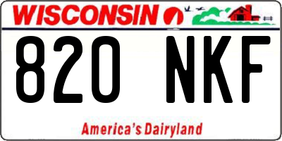 WI license plate 820NKF