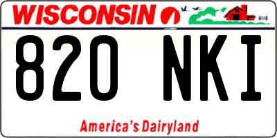 WI license plate 820NKI