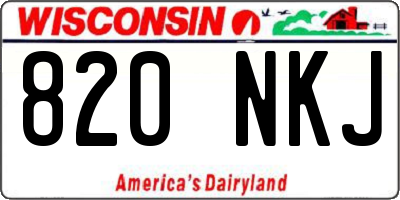 WI license plate 820NKJ
