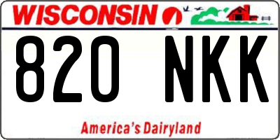 WI license plate 820NKK