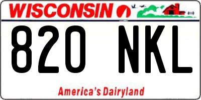 WI license plate 820NKL