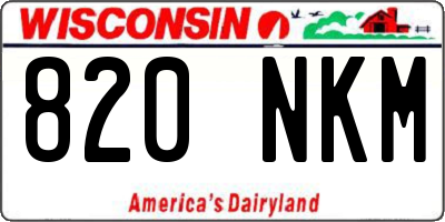 WI license plate 820NKM