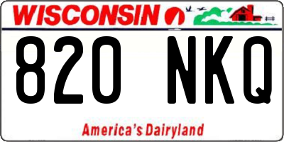 WI license plate 820NKQ