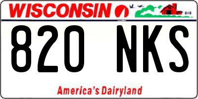 WI license plate 820NKS