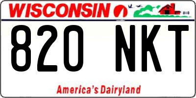 WI license plate 820NKT