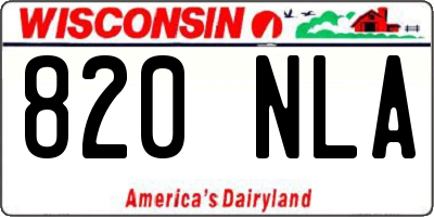 WI license plate 820NLA