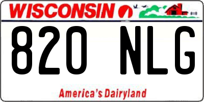 WI license plate 820NLG