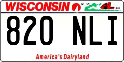 WI license plate 820NLI