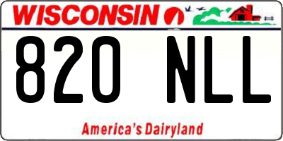 WI license plate 820NLL