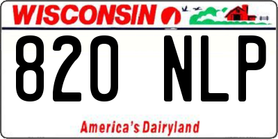 WI license plate 820NLP