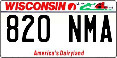 WI license plate 820NMA