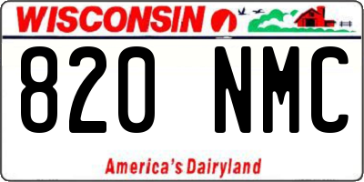 WI license plate 820NMC