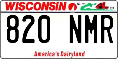 WI license plate 820NMR