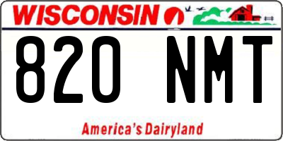 WI license plate 820NMT